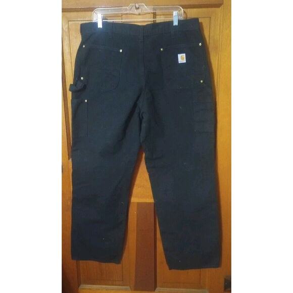 VTG Carhartt B01-BLK Double Knee Pant Mens 40x32 Black Duck Work Carpenter - Picture 3 of 12